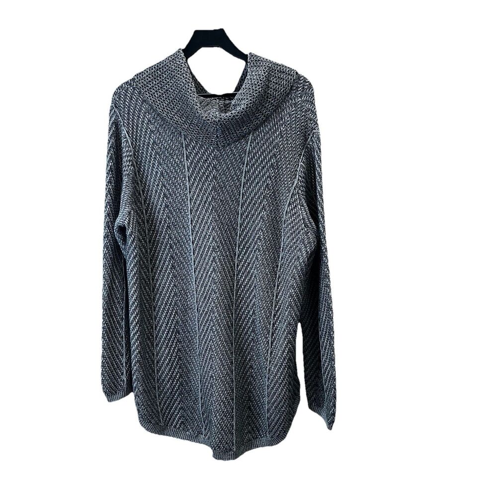 Eight Eight Eight Women's Tunic Sweater Gray Cowl Neck Long Sleeve Knit Size 2X